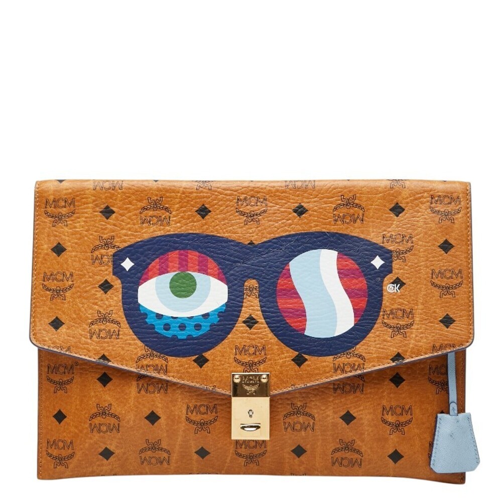 MCM x Craig & Karl Visetos Logogram Clutch Bag, Second Brown Leather, Women's